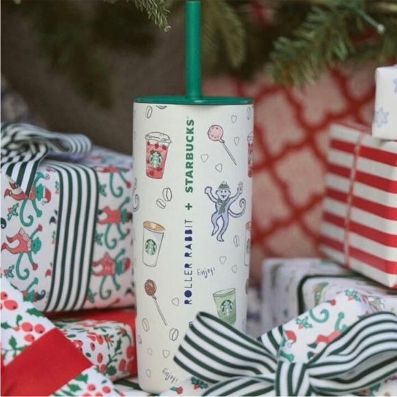 Roller Rabbit X Starbucks 24oz Stainless Steel Straw Tumbler 2025 NEW